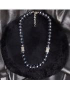 Collier Perles de Majorque grises 12mm avec fermoir 58 cm