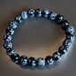 Bracelet Obsidienne neige Pierre rondes