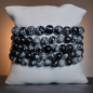 Bracelet Obsidienne neige Pierre rondes