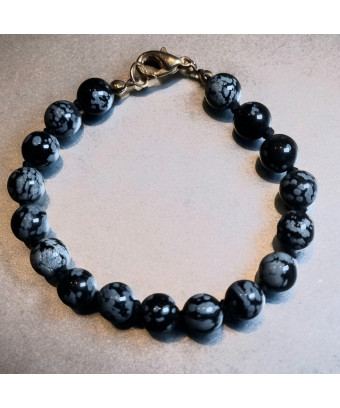 Bracelet Obsidienne neige...