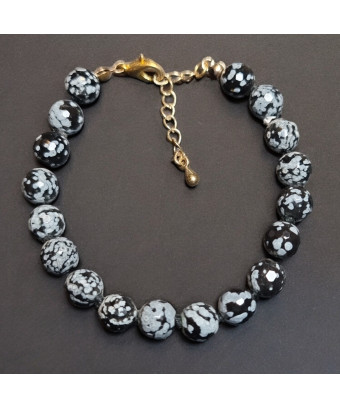 Bracelet Obsidienne neige...