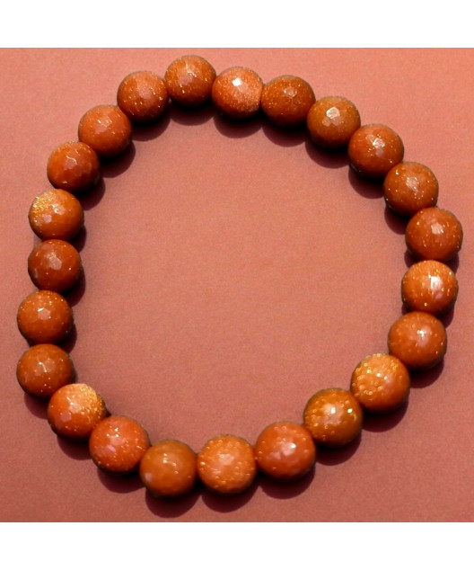 Bracelet Pierre de soleil reconstituée Pierres rondes 8mm
