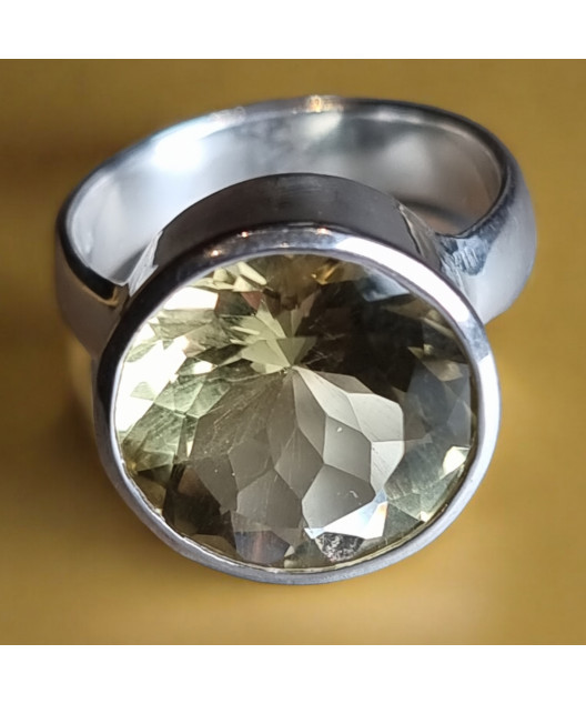 Bague Citrine citron Argent 925 Taille 57