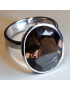Bague Quartz fumé Argent 925 (s)