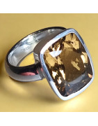 Bague Citrine Argent 925 Taille 55