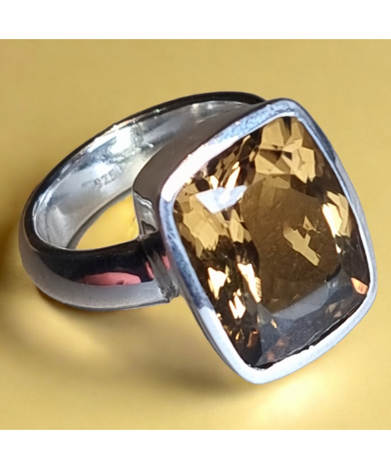 Bague Citrine Argent 925 Taille 55