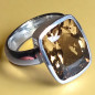 Bague Citrine Argent 925 Taille 55