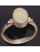 Bague Opale Argent 925 Taille 54