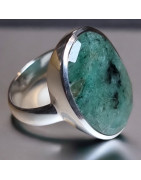 Bague Emeraude Argent 925 Taille 57