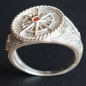 Bague Grenat Style chevalière Argent 925 Taille 55