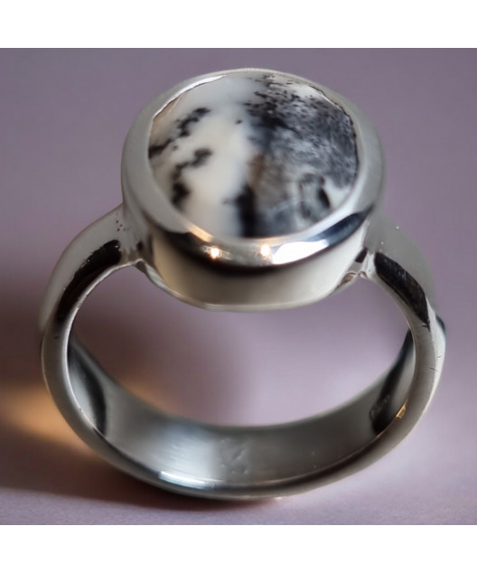 Bague Merlinite facettée Argent 925 Taille 54