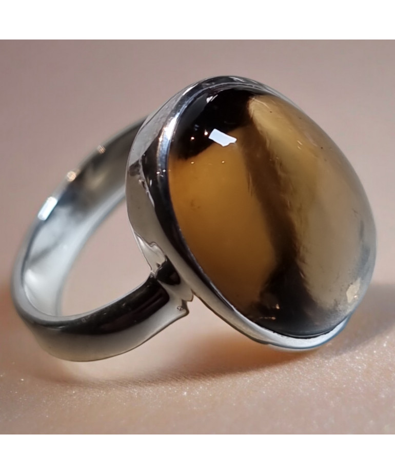 Bague Quartz fumé Argent 925 Taille 60