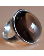 Bague Quartz fumé Argent 925 Taille 53