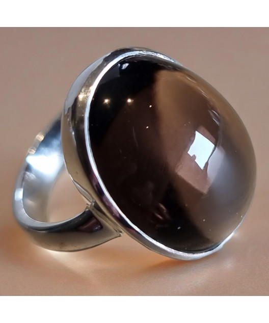 Bague Quartz fumé Argent 925 Taille 53