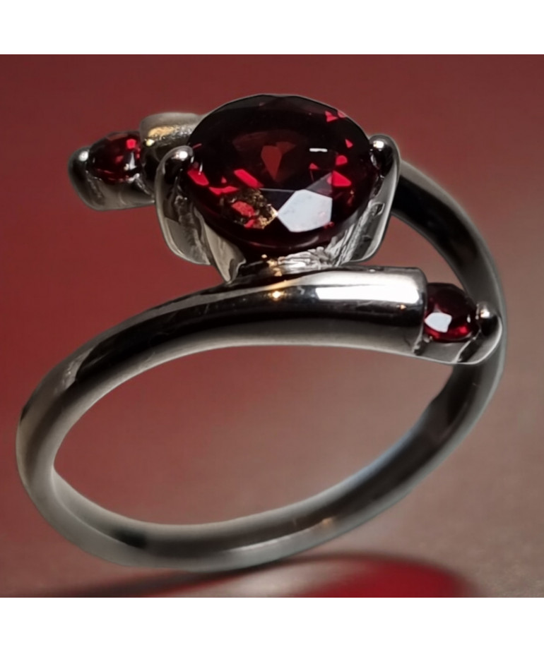 Bague Grenat Argent 925 Taille 58