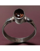 Bague Quartz fumé Argent 925 Taille 54