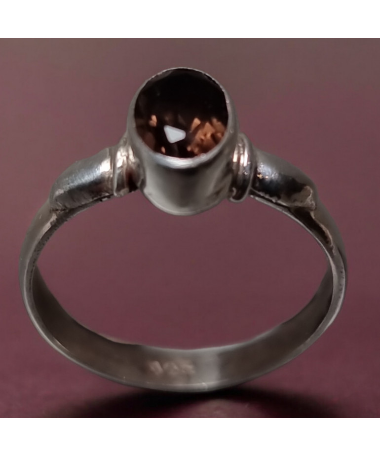 Bague Quartz fumé Argent 925 Taille 54