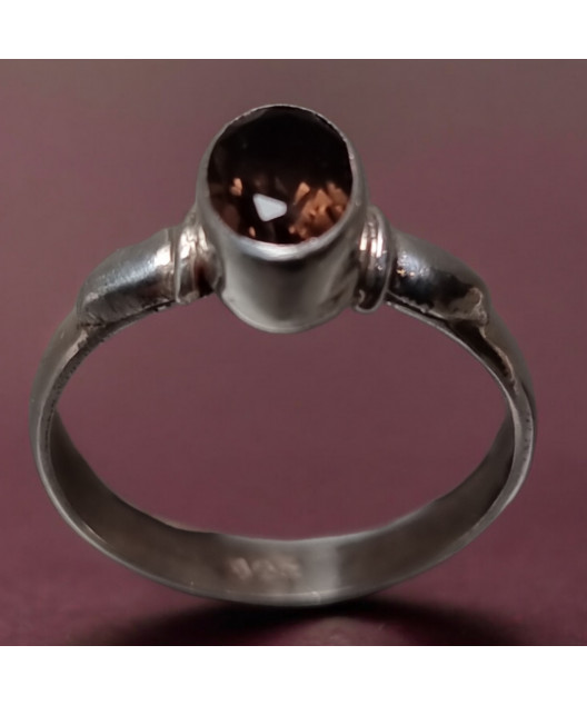 Bague Quartz fumé Argent 925 Taille 54