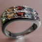 Bague Péridot Citrine Grenat Topaze bleue Améthyste Argent 925 (s)