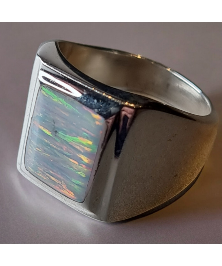 Bague Opale Harlequin Argent 925 Taille 63