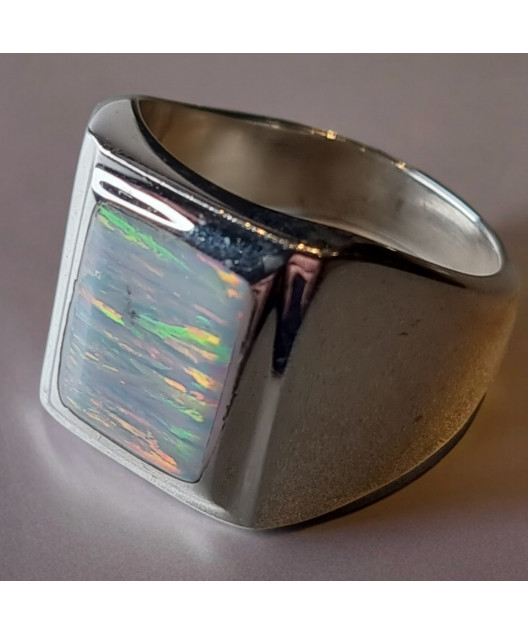 Bague Opale Harlequin Argent 925 Taille 63
