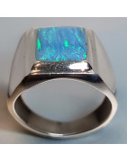Bague Opale Harlequin Argent 925 Taille 62