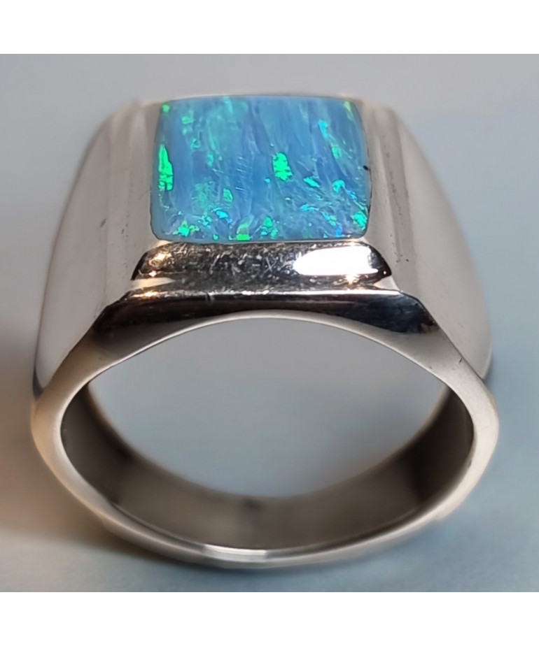 Bague Opale Harlequin Argent 925 Taille 62