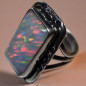 Bague Opale Harlequin Argent 925 Taille 55