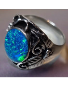 Bague Opale Harlequin Argent 925 Taille 64