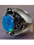 Bague Opale Harlequin Argent 925 Taille 64