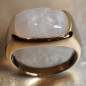 Bague Pierre de lune Argent 925 Plaqué or Taille 58