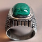 Bague Malachite "Ethnique" Argent 925 Taille 65