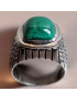 Bague Malachite "Ethnique" Argent 925 Taille 65