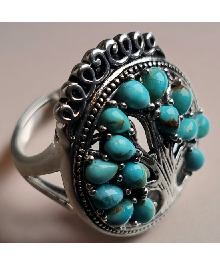 Bague Turquoise Arbre de vie Argent 925