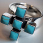 Bague Turquoise Argent 925 Taille 59+