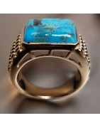 Bague Turquoise Argent 925 Plaqué or
