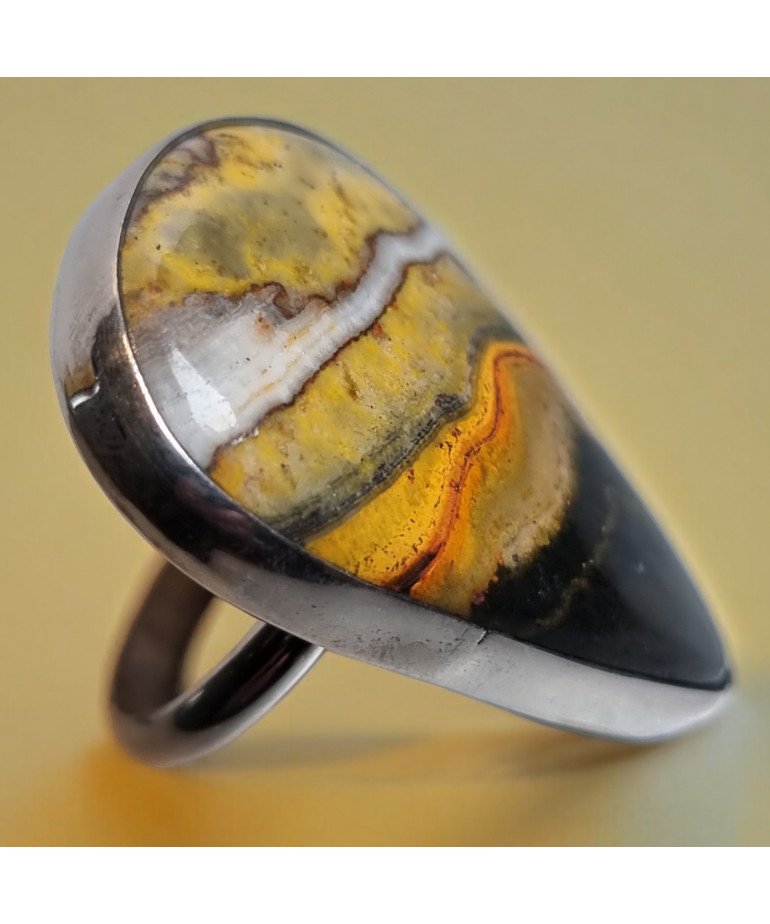 Bague Jaspe Bourdon Argent 925 Taille 62