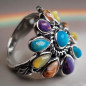 Bague Turquoise Charoïte & Nacre Argent 925
