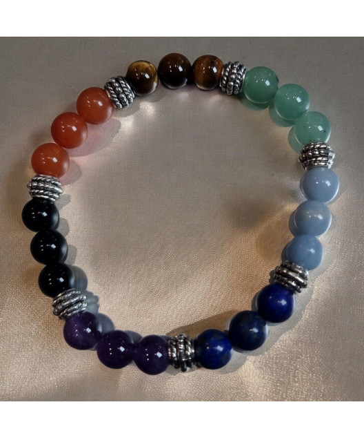 Bracelet 7 Chakras avec inserts 8mm