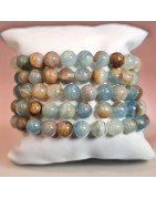 Bracelet Onyx Bleu Pierres rondes