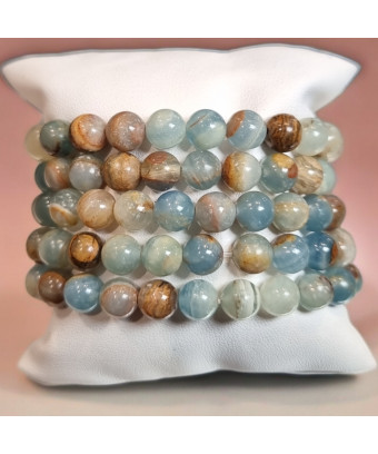 Bracelet Onyx bleue Pierres rondes