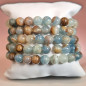 Bracelet Onyx bleue Pierres rondes