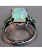 Bague Opale et Emeraude Argent 925