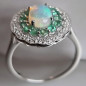 Bague Opale et Emeraude Argent 925