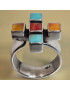 Bague Turquoise Nacre Corail Zuni Argent 925 Taille 58+