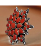 Bague Corail Argent 925 Taille 59+