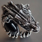 Bague Dragon avec Black Star Argent 925 Taille 57