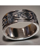 Anneau Ethnique Fleur de lys Argent 925 Taille 61