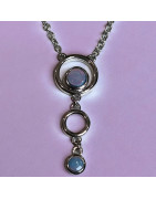 Pendentif Opale bleue Harlequin avec chaîne Argent 925