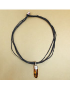 Pendentif Ambre Argent 925 sur cordon réglable